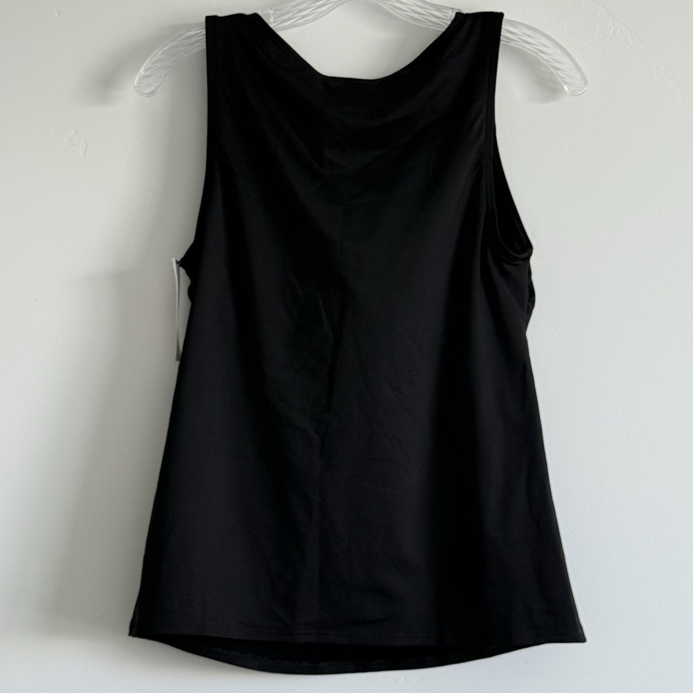 New Lands' End Women's 8 High Neck Modest Tankini Swimsuit Top 522660 Black
